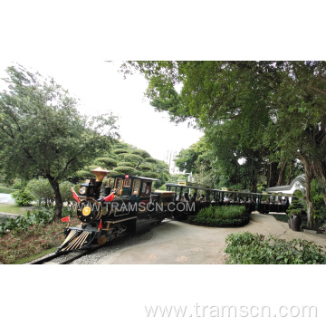 ancient track train for kids in park